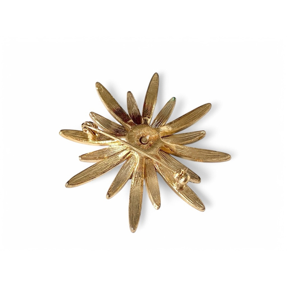 Vintage Purple Aurora Borealis Austrian Crystal Goldtone Starburst Brooch Pin. - Picture 5 of 5